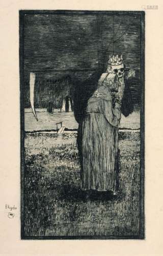 Heinrich Vogeler "Tod und Alte". 1896.