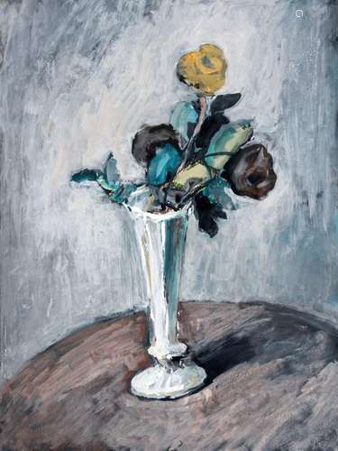 Lothar Kittelmann, Stilleben mit Rosen. Late 20th cent.