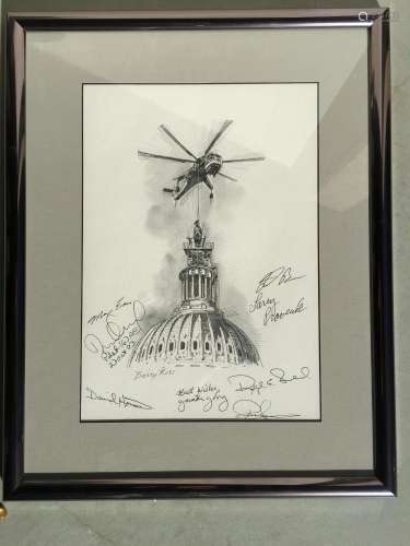 SIGNED PRINT OF FREEDOM'S FLIGHT TO RIGHTFUL PERCH