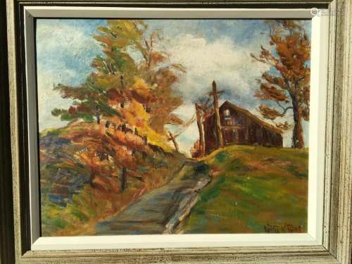 OIL PAINTING OF LANDSCAPE ON CANVAS SIGNED BY LOTTIE
