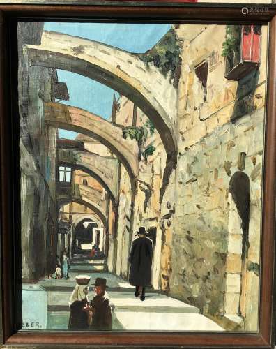 OIL PAINTING OF STREET SCENES ON BOARD SIGNED BY ELLER