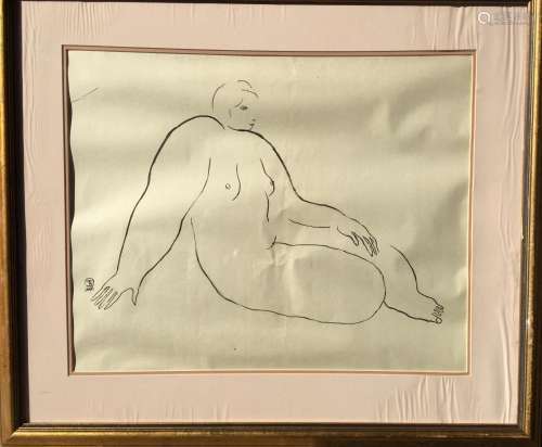 SKETCH DRAWING OF NUDE SIGNED BY SANYU