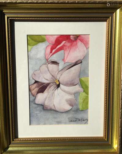 WATERCOLOR OF FLOWER ON PAPER SIGNED BY ANDRE LHOTE