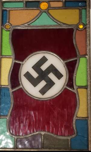 WW2 GERMANY NAZI ADOLF HITLER BERGHOFF STAINED GLASS