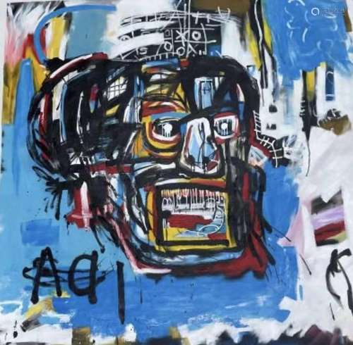 IN STYLE OF JEAN-MICHEL BASQUIAT 1960-1988 ACRYLIC ON