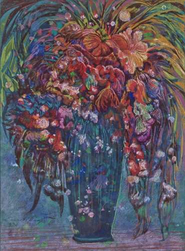 Ernst Fuchs (1928 Vienna - 2015 ibid.) - Flowers in the vase...
