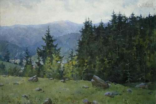 Oil painting Forest landscape Unknown artist