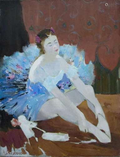 Oil painting Ballerina portrait Baskakov N. N.