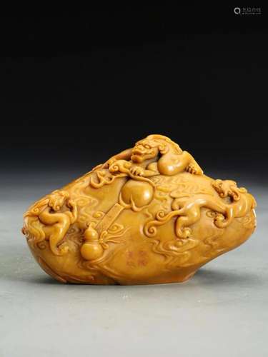 CHINESE SOAPSTONE TIANHUANG SCHOLAR DRAGON SEAL