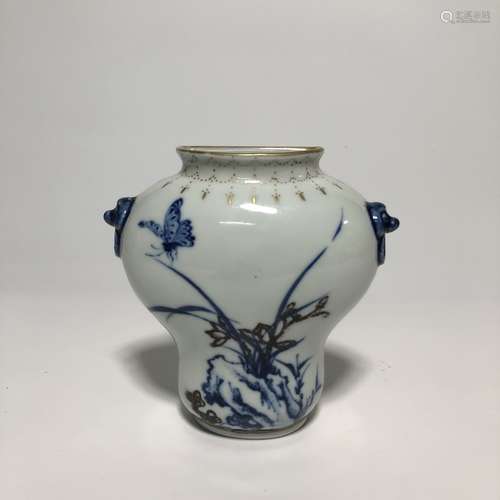 Chinese Blue and White Copper Red Porcelain Vase