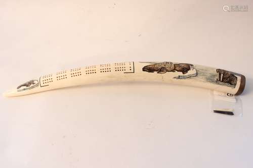 Bone Carved Cribbage Game