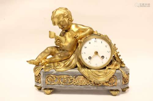 19th.C French Bronze Clock