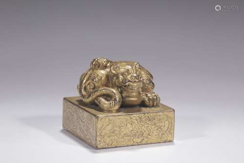 Chinese Gilt Bronze Seal