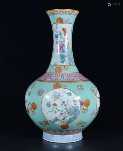 Chinese Famille Rose Porcelain Vase,Mark