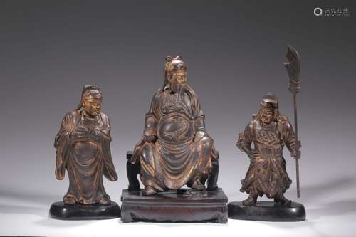 Chinese Gilt Wood Carved Figurals