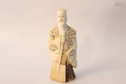 Signed, Japanese Bone Carved Man