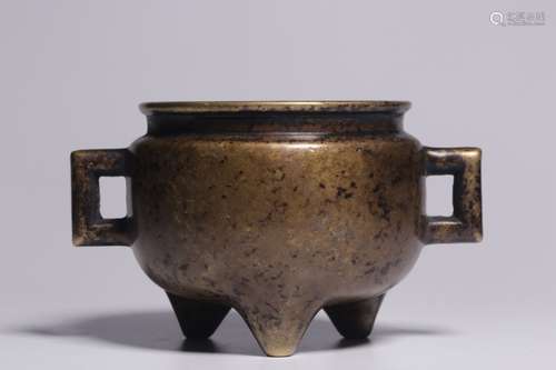 Chinese Bronze Censer w Handle