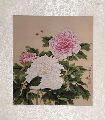 Chinese Ink Color Flowers Printing