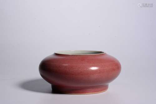 Chinese Red Glazed Porcelan Washer,MArk