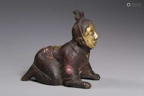 Chinese Gilt Bronze Figural Paper weight