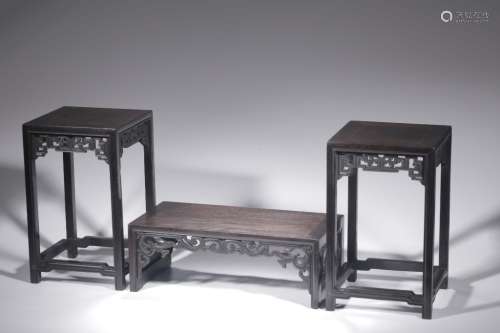 Chinese Zitan Wood Carved Stand