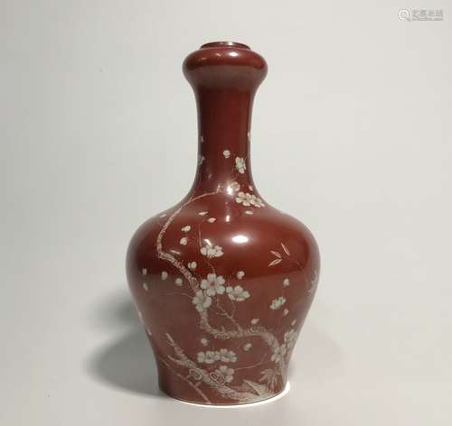 Chinese Copper Red Glazed Porcelain Vase