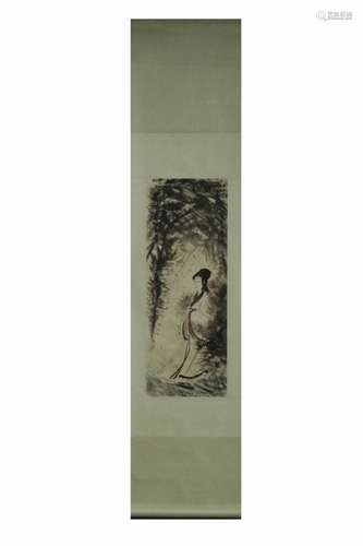 Chinese Ink Color Scroll Painting,Signed and Seal