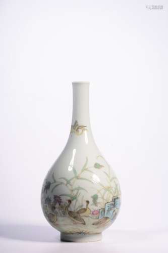 Chinese Famille Rose Porcelain Vase,Mark