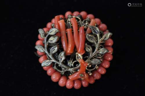 Coral Brooch