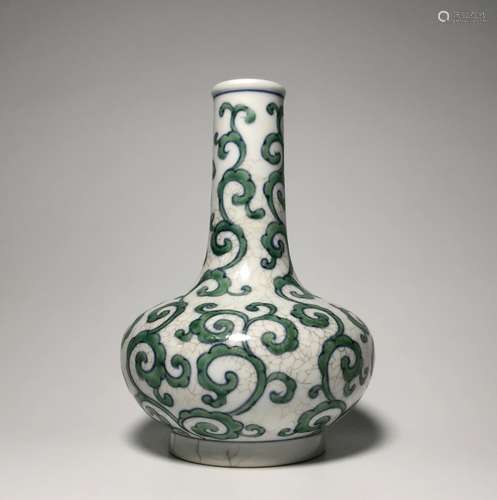 Chinese Green Glazed Porcelain Vase,Mark