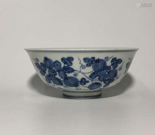 Chinese Blue and White Porcelain Bowl,Mark