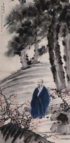 Chinese Ink Color Painting w Calligraphy