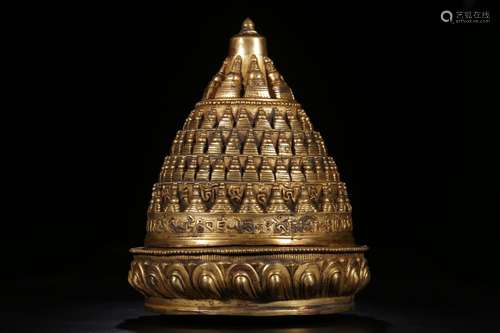 Chinese Gilt Bronze Bogoda