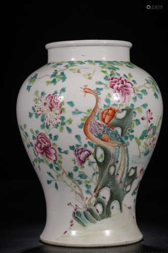 Chinese Famille Rose Porcelain Lid Jar,Mark