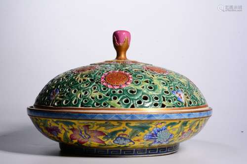 Chinese Famille Rose Porcelain Censer