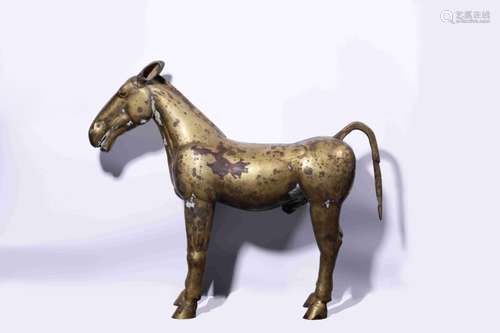 Chinese Gilt Bronze Horse