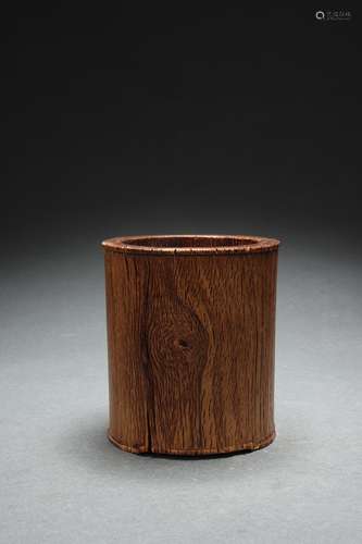 Huanghuali Wood Brush Holder, Qing Dynasty