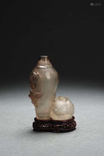 Crystal Duo-bodied Vase, Qing Dynasty