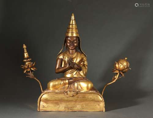 Gilt Copper Statue of Buddha Tsongkhapa