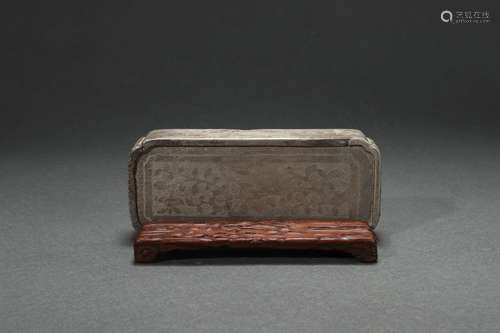 Agarwood Ink-table with Tin Box, Qing Dynasty