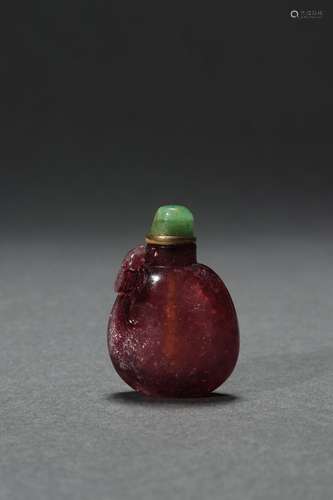 Tourmaline Snuff Bottle, Qing Dynasty