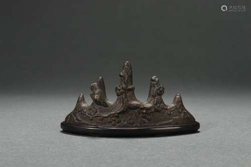 Copper Rockery Brush Rack, Daoguang Reign Period, Qing