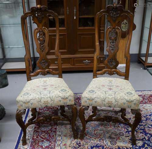 A set of four high back chairs, England, Chippendale style 1...