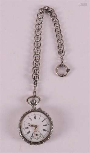 A grade 3 silver men's waistcoat pocket watch, circa 19...