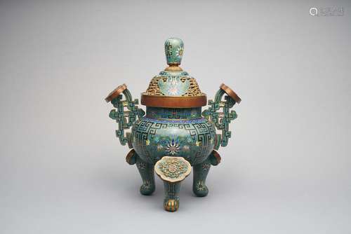 A cloisonne censer