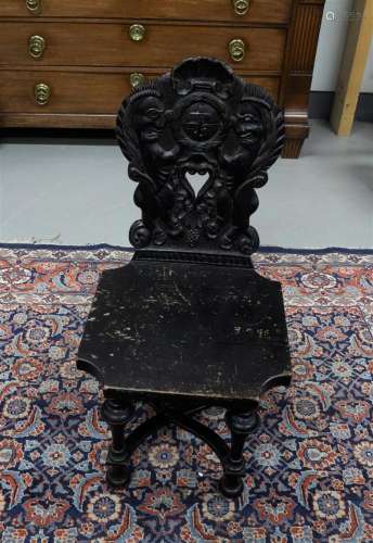 A blackened wooden chair, Historicism, ca. 1880.