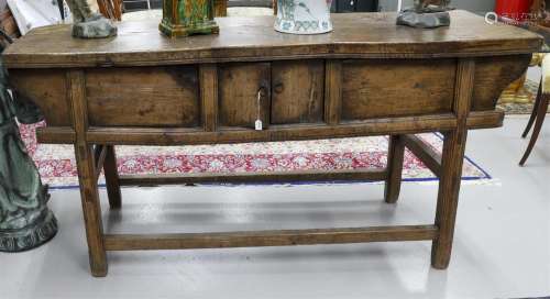 A Chinese hardwood offering table, China, 19th C.