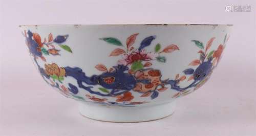 A Chinese famille rose bowl on a base ring, Qianlong, 18th C...