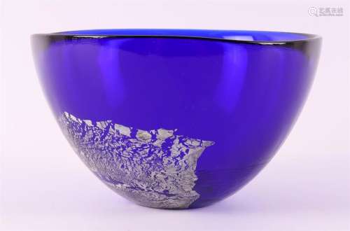 Norway, Hadeland. A blue glass bowl, 20th century.