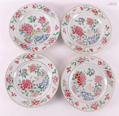 A series of four famille rose plates, China, Qianlong, 18th ...
